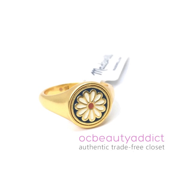 Madewell Jewelry - Madewell Daisy Delight Gold Signet Enamel Ring - 7